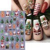 4Pcs Christmas Nail Stickers 5D Embossed Christmas Lights Xmas Tree