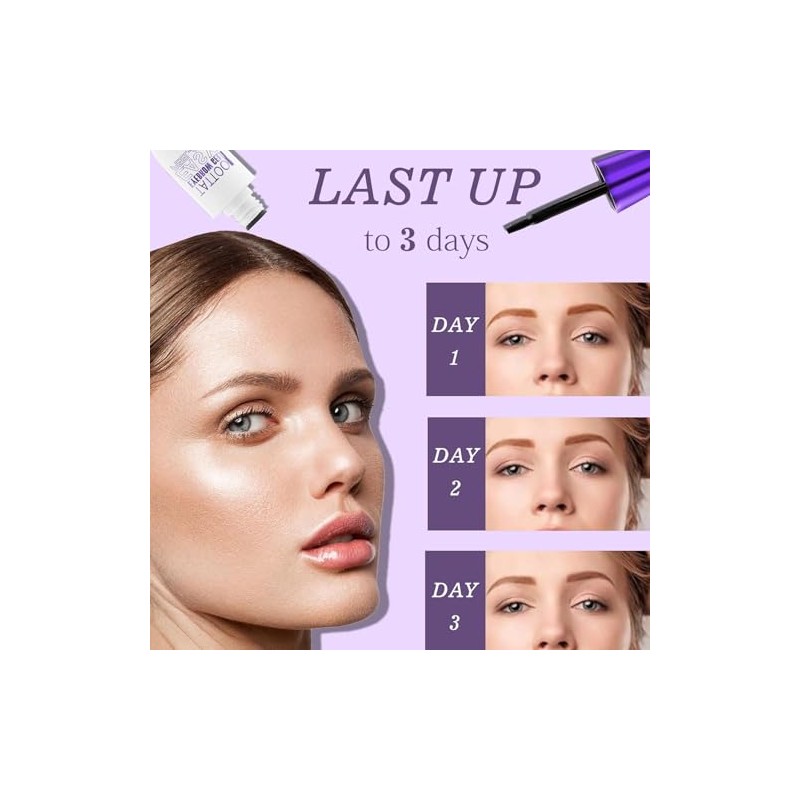 Tinte de Cejas Semi-permanente, Tattoo Brow Peel-Off, Fórmula A Prueba