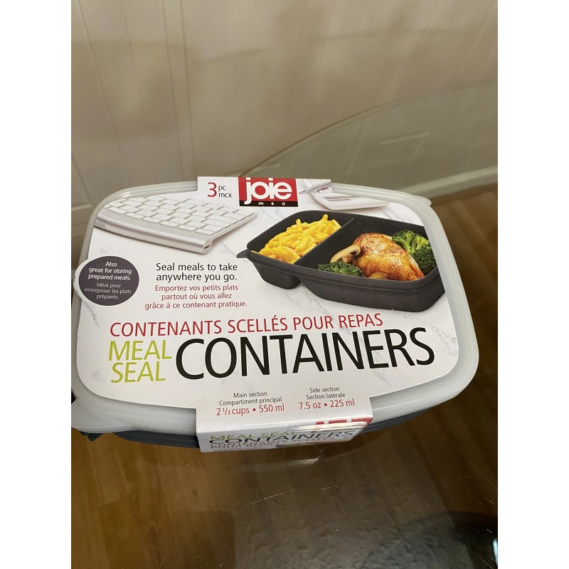 Joie Meal Prep Snack Containers Set of 3 (Dark Gray)