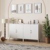 Metal Storage Cabinet with Adjustable Shelves, Steel Buffet Sideboard for