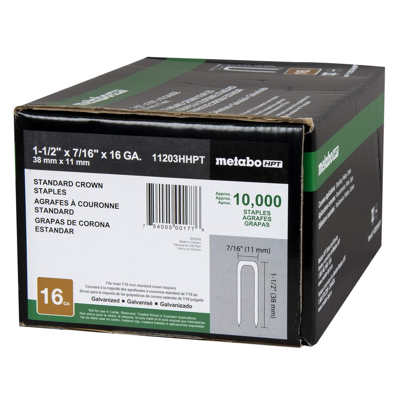 Metabo HPT Staples | 7/16 in. x 1-1/2 in. |