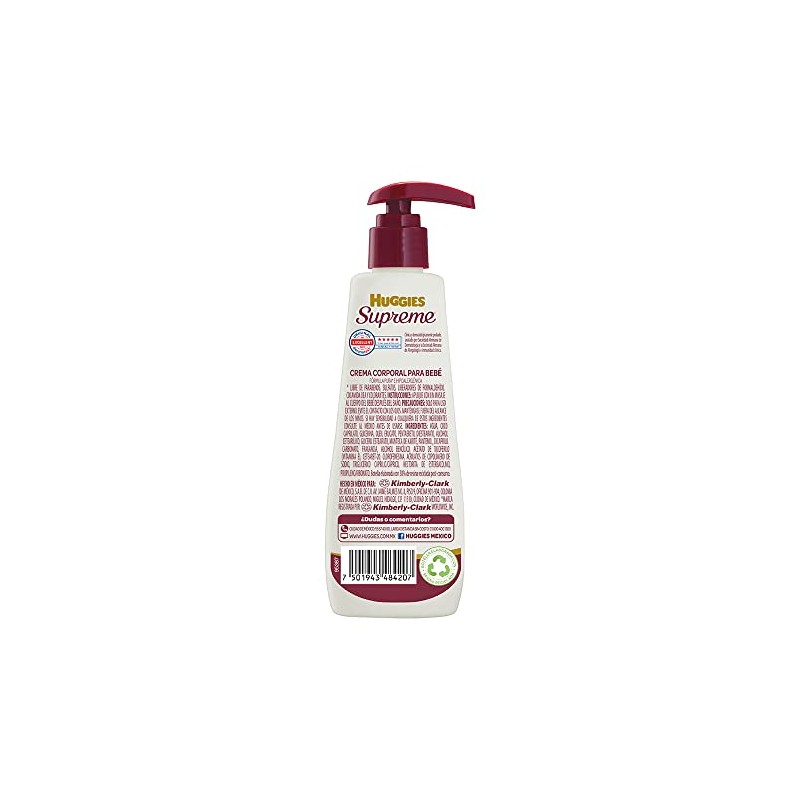 Huggies Supreme, Crema Corporal para Bebé, 200 ml, Con Karité,