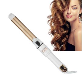 Automatic Rotating Curling Iron, Professional Hair Curler For Beach Waves With Fast Heating, Portable 1.1 Inch Curling Iron Wand for Home and Travel - Color: White