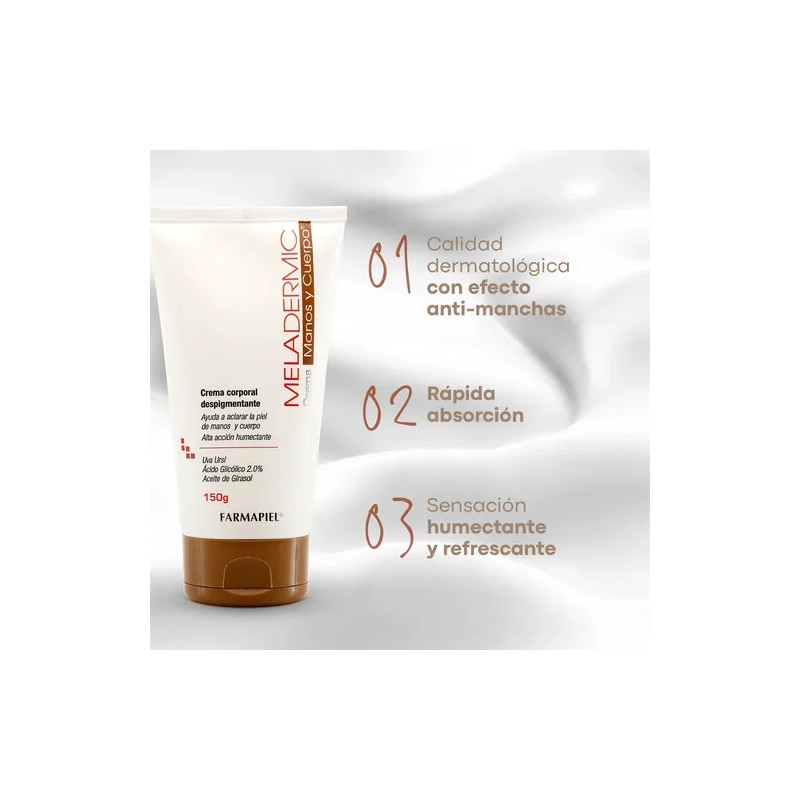 Crema Despigmentante Para Manos Y Cuerpo Meladermic 150 G