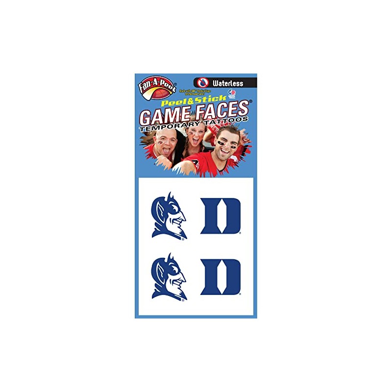 Fan-A-Peel Duke Waterless Temporary Tattoos - Hypoallergenic Peel and Stick
