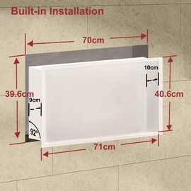 Elefloom Shower Niche, Stainless Steel Elegant Bathroom Niche, No Tile Needed Recessed Shower Shelf Organizer for Storage