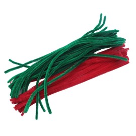 SOWAKA 50 Pcs Pipe Cleaner Chenille Stems Soft Solid Color for DIY Crafting Project Art Christmas Theme Thanksgiving Parties Decoration Home School Projects (Green and Red)