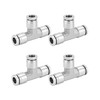 QWORK 1/4" OD Union Tee Stainless Steel 3 Way Tee