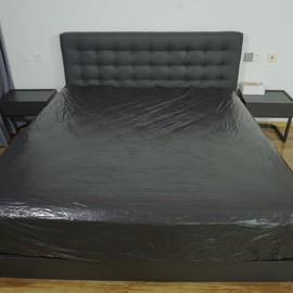 BECKCOVER PVC Waterproof Elastic Band Bed Sheet - Sensual Luxury Bedding, 35cm Deep Fits Mattresses Up to 30cm Height，Fitted Sheet54in*75in