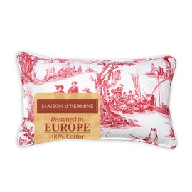 Maison d' Hermine Decorative Pillow Covers 12x20 Inch Rectangle 100% Cotton Throw Pillow Covers with Invisible Zipper Cushion Case for Living Room Couch, Chair, Sofas, Bedroom, Home (Calais - Red)