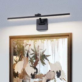 BRIVOLART Black 23.6 Inch LED Dimmable Lights for Pictures On Wall Hard Wired Gallery Light Modern Artwork Wall Lamps, Warm White Picture Lights Art Display Light for Paintings Portrait