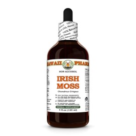 Irish Moss (Chondrus Crispus) Dry Entire Plant Glycerite, Made in Hawaii, All Natural, Vegan, Lab Tested Alcohol-Free Liquid Extract - 4 fl.oz