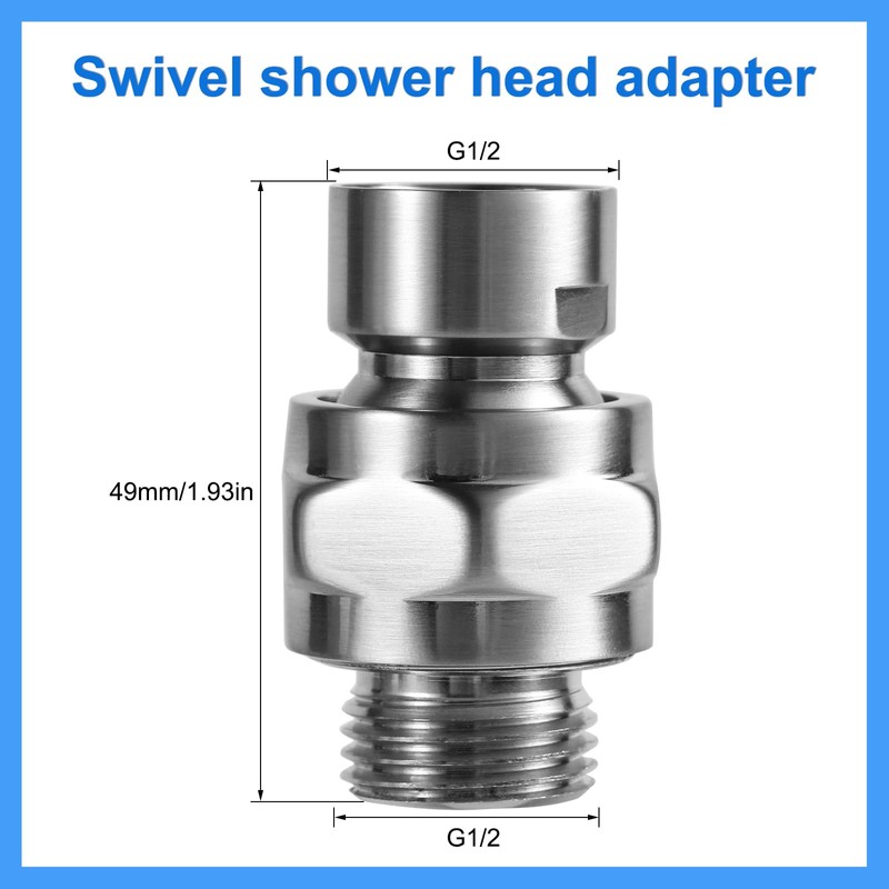 Swivel Shower Head Adapter, Sturdy Thicken Shower Connector Ball Joint