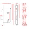Room Door Mortice Lock BB Door Lock Backset 72/50 mm