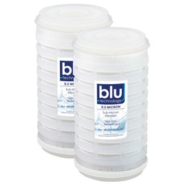 Blu Tech 5-Inch High Flow RV Water Filter - 2 Pack, 0.2 Micron, 2.5' x 5' for RV & Whole House Filter Replacement
