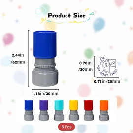 Pack of 6 Self-Inking Teacher Stamps, Praise Encouragement Children, Teacher Assessment Reward Motivation Stamps, Colourful Cartoon Seal Encouragement, Teacher Stamp Primary School