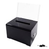 Black Acrylic Suggestion Box with Lock, Charity Collection Box, Donation