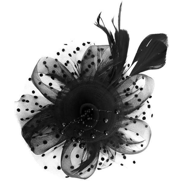zavehony Fascinator hats for women, black, Unit size