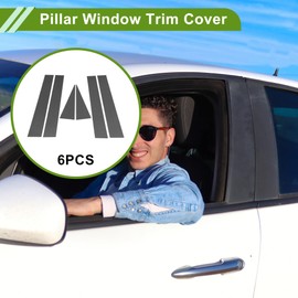 HOPESPANNER Door Pillar Window Trim for Chevy Captiva 2006-2015 Carbon Fiber Pattern Black Front Rear Left Right Anti Scratch Sticker Pillar Posts Cover 6pcs