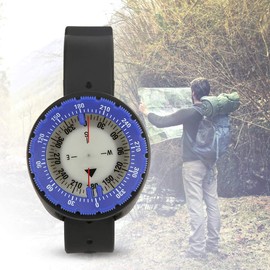 Diving Compass, Accurate Scale, 50 Metres, Waterproof Wrist Compass, Luminous for Underwater Cave Expedition (Blue)