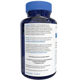Magnium 60 Capsulas, 8 Compuestos de Magnesio Premium, (Treonato, Aspartato, Bisglicinato, Citrato, Glicinato, Taurato, Malato, Óxido)