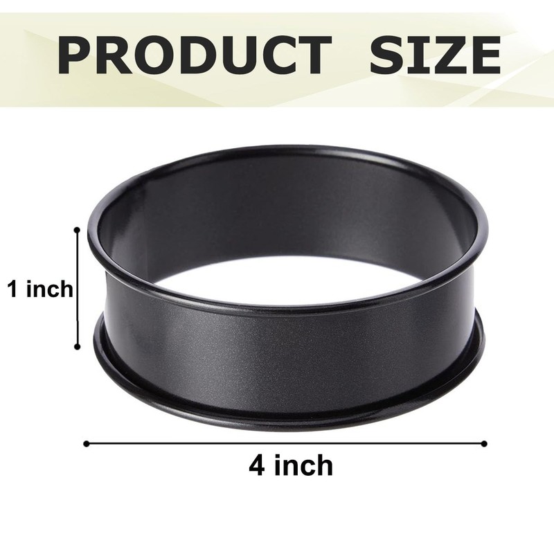 8Pcs Crumpet Rings - Nonstick Muffin Ring - Stainless Steel