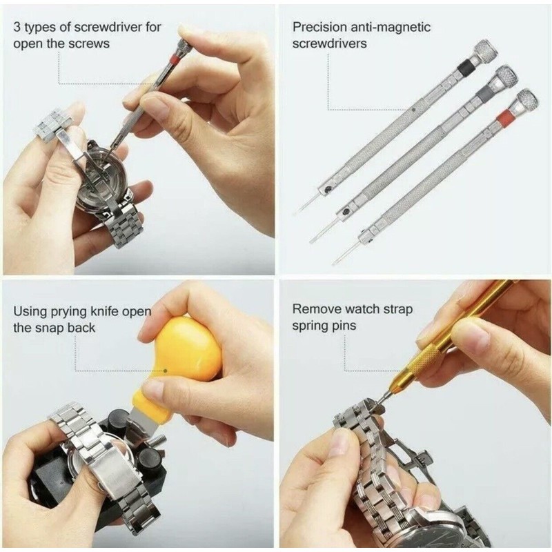 Watchtoolz Watch Repair Kit Case Opener Spring Bar Battery Change