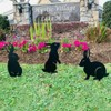 Artistic Rabbit Metal Statue 2D Rabbit Animal Figurine Stakes Outdoor