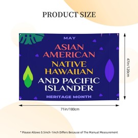 Asian American Native Hawaiian and Pacific Islander Month Banner 47x71in Decorations Porch Yard Signs Tapestry Backdrops Party Decor Supplies Background Flag