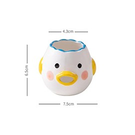 Fnjuucw Cute Egg Separator Creative Ceramic Small Chicken Egg Yolk Separator Vomiting Chicken Small Eggs Filter Splitter Baking Supplies Creative Kitchen Tool Dishwasher Safe (B)