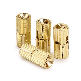OwnMy 10mm Hidden Brass Barrel Hinges 4PCS, Concealed Box Hinge Invisible Furniture Hinge 180 Degree Opening Angle Cabinet Hinges for DIY Jewelry Box Hand Craft