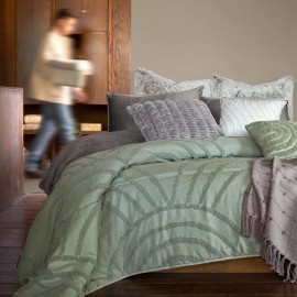 Vianney Cobertor King Size Xl Austral Verde Con Borrega Vianney