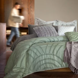 Vianney Cobertor King Size Xl Austral Verde Con Borrega Vianney