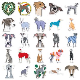 Bric dodo 50Pcs Greyhound Animal Print Stickers for Scrapbook, Laptop, Car, Phone, Skateboard, Suitcase, Luggage, Bike - Grey - 50 Pieces - PVC - Outdoor - Kids