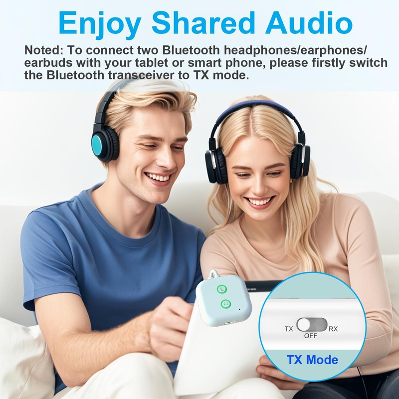 LENDAWAY Bluetooth 5.4 Transmitter Receiver 2-in-1, Dual Link Wireless Transmitter