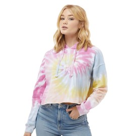 Colortone Batik Cropped Hoodie Women's Batik Crop Pullover in Various Patterns Crop Hoodie Made of Cotton with Kangaroo Pocket Hand-Dyed Batik Design Adults Women, Desert Rose