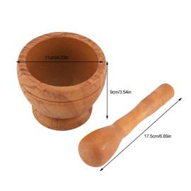 YUMILI Manual Plastic Garlic Grinder Spices Herbs Mortar Pestle Set Grinding Bowl for Kitchen Tool(wood grain)