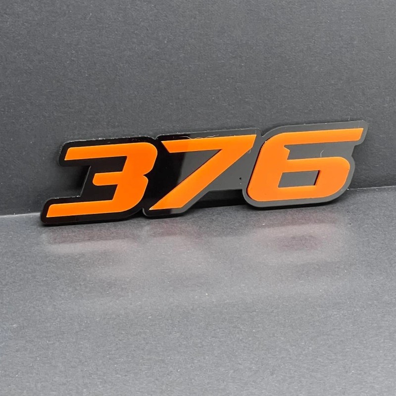 Emblem Badge 2x Orange Black 376 Hemi Emblems 376 Side