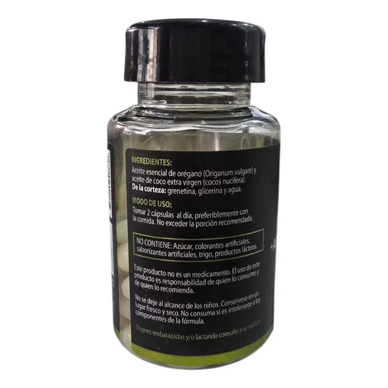 Cápsulas De Orégano Y Coco Extra Virgen 60 Capsulas