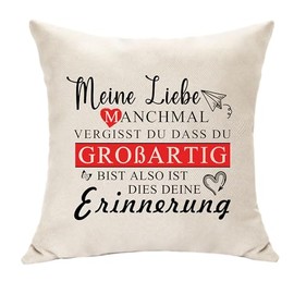 Hasodeo My Love Cushion Cover Gift, Anniversary Gift for Her, Cushion Covers 45 x 45 cm, Gift for Wife Women Couples Decorative Cushion Cover Sweetheart, Love Gift, Christmas (Meine Liebe)