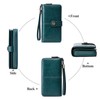 RFID Blocking Leather Wallet Large Capacity Double Snap Button Women