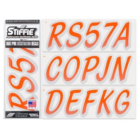 Stiffie Whipline Orange/Silver 3" DOT Decal Kit Registration Numbers Vinyl Lettering Semi Truck Tractor Trailer Decals
