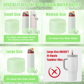 UBEEKOO Silicone Boot for Owala 40oz FreeSip,Twist,and Flip Stainless Steel Water Bottle,Sleeve Cover for Owala Water Bottles,Anti-Slip Bottom Protective for Owala Accessories,BTM-LemonGreen
