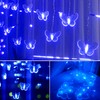 Blue Butterfly Curtain Fairy Lights USB Plug in,120 LED 8