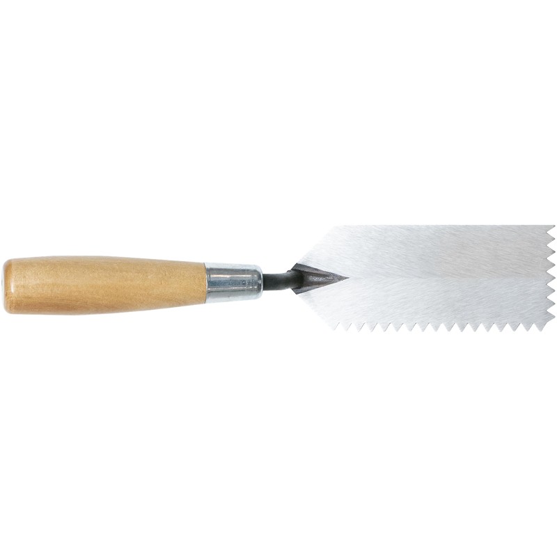 Marshalltown Notched Margin Trowels, Wood Handle, V-Shaped, X-Notch Size 6mm,