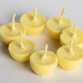 ATCUSA Cow Ghee Diya Wicks, 60min Burning Time, Wax Free, Unscented, Pack of 40, for Prayers in Temple Church Gurudwara