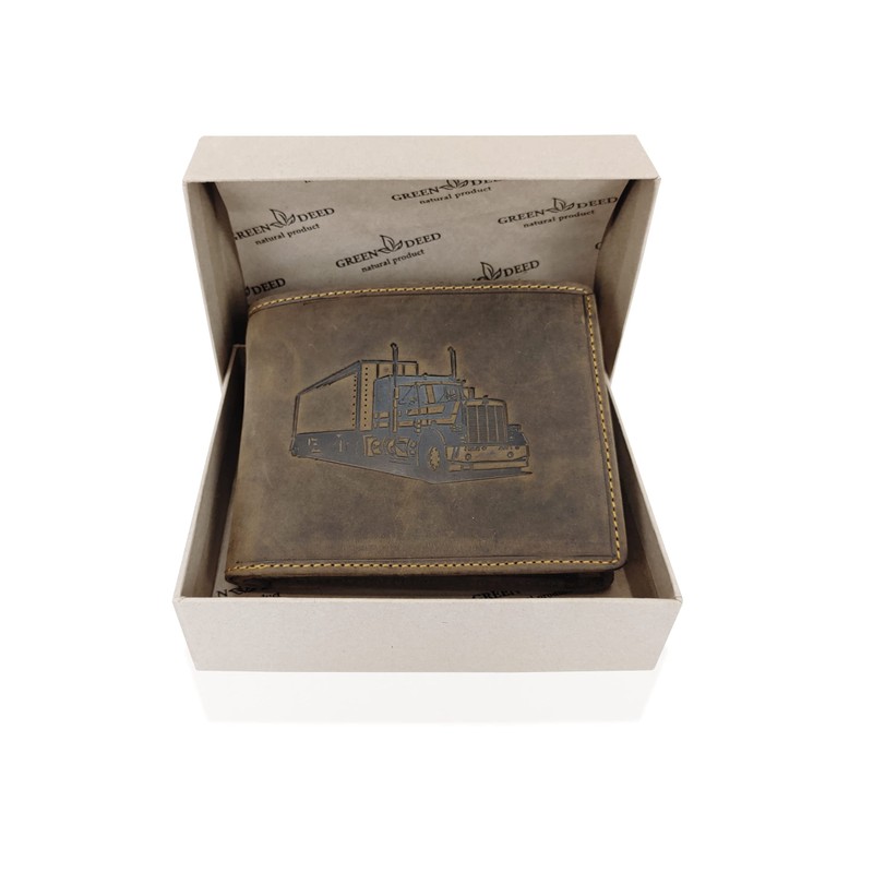 GREEN DEED Genuine Leather Men's Wallet - Large Leather Wallet