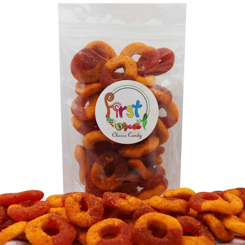 FirstChoiceCandy Chilli Chamoy Spicy Gummy Rings (2 Pound, Peach)