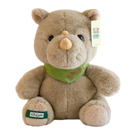 Plush Toy Hippo Doll Stuffed Toy Cushion Cuddly Toy Rhino for Playing and Cuddling Soft Cuddly Toy for Girls, Boys, Babies (25 cm, Rhinos)