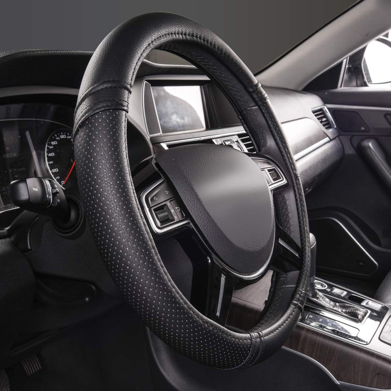 Car Pass Classical Leather Automotive Universal Steering Wheel Covers,Universal Fit